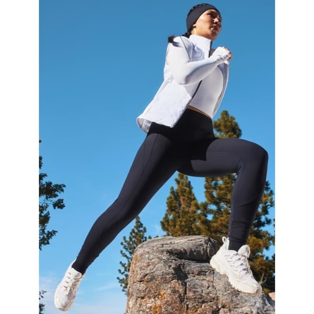 Athleta Rainier Jogger Women's Large Black Mid Rise Stretch High Impact Workout